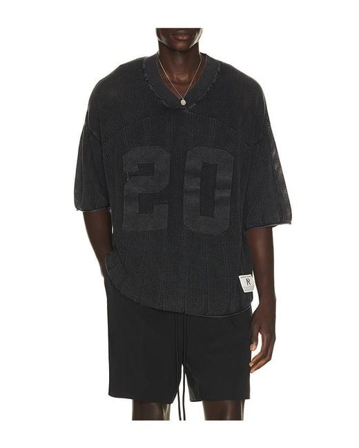 Represent Black Knitted Varsity Jersey for men