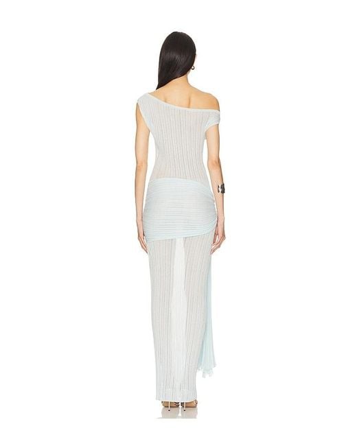 Camila Coelho White Callie Sheer Midi Knit Dress