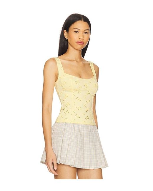 Free People White Full Bloom Eyelet Cami