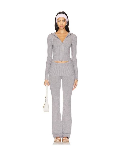 Frankie's Bikinis White Flared Cloud Knit Lounge Pants