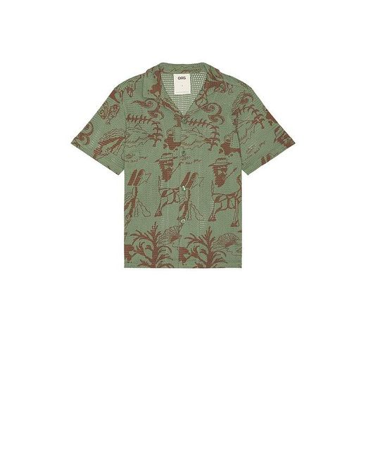 Oas Green Poplan Cuba Shirt for men