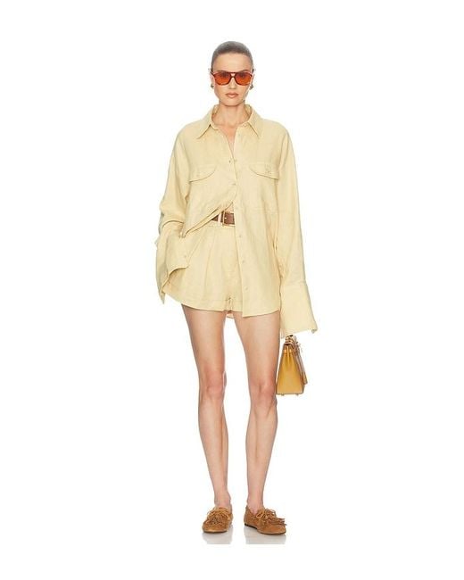 Helsa Natural Washed Linen Shirt