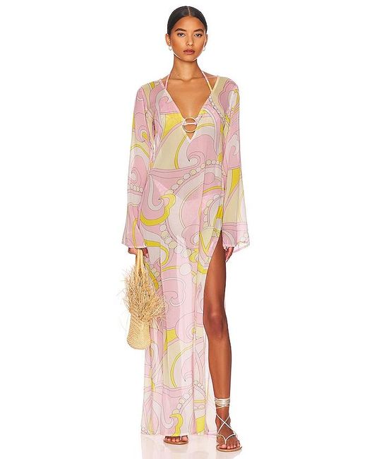 Cin Cin White Totem Maxi Dress
