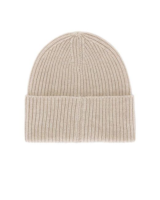 Norse Projects Natural Merino Lambswool Rib N Logo Beanie for men