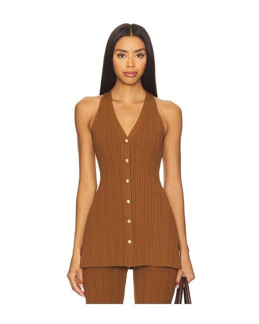 Veronica Beard Brown Dax Knit Vest