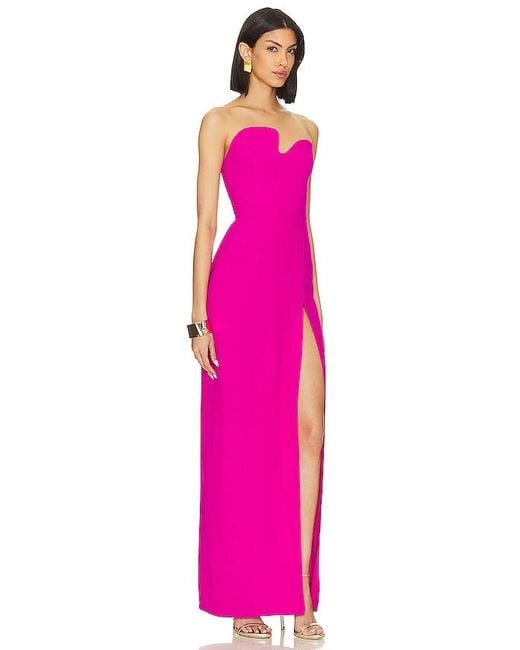 Amanda Uprichard Pink X Revolve Strapless Puzzle Gown