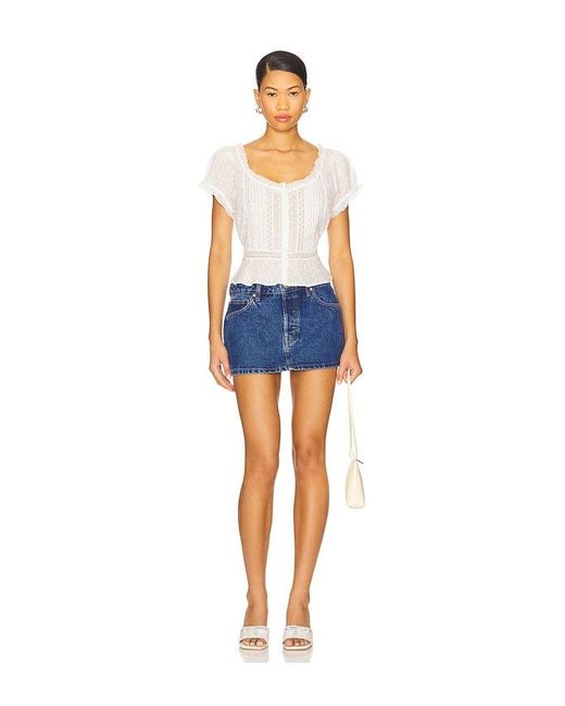 Rixo Blue Sandi Top