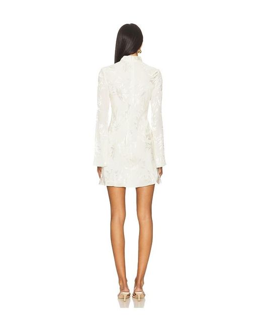 Hemant & Nandita White Biased Mini Dress With Mock Neck