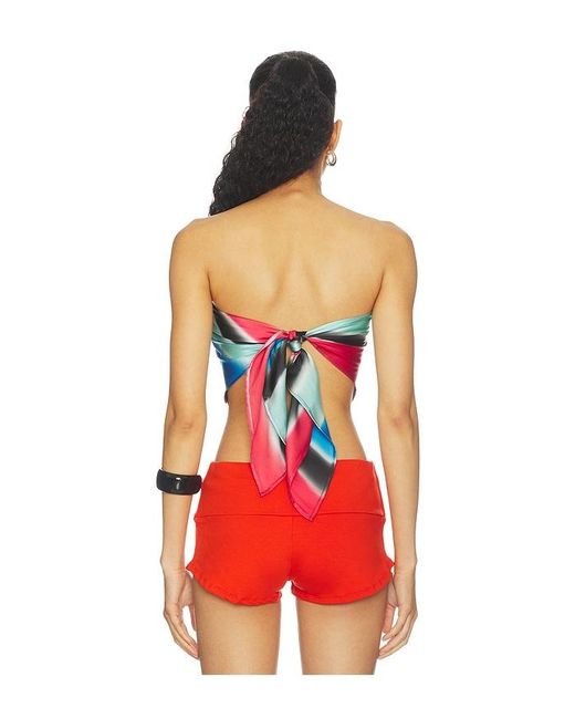 Indah Red Printed Square Scarf