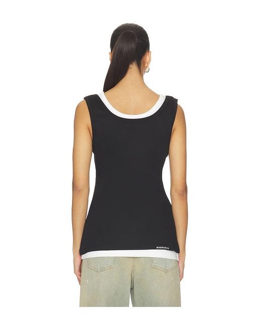 Markgong Black Layered Open-Collared Vest