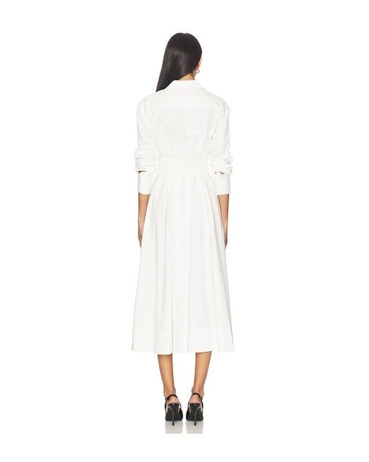 Alice + Olivia White Edie Corset Button Down Midi Dress