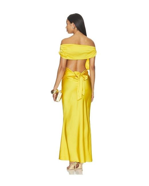 I.AM.GIA Yellow Kahlo Satin Maxi Dress