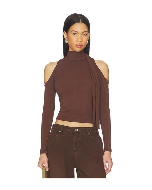 Mimchik Brown Jean Scarf Top