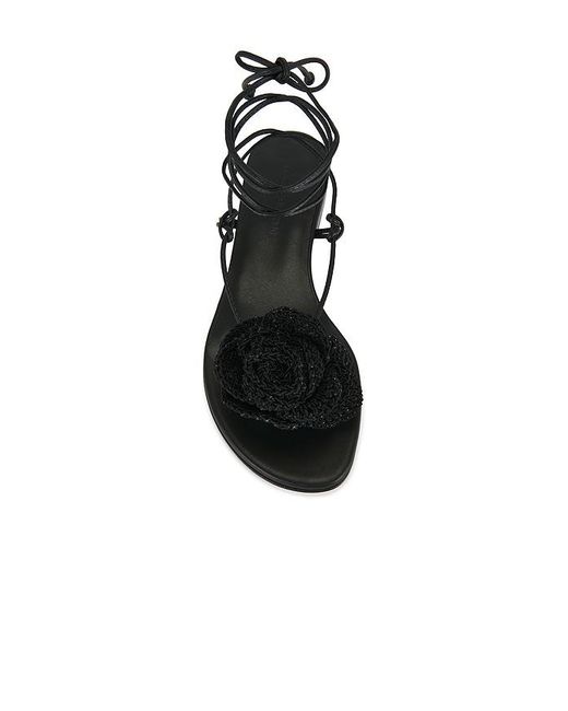 Magda Butrym Black Wrap Around Flower Sandal