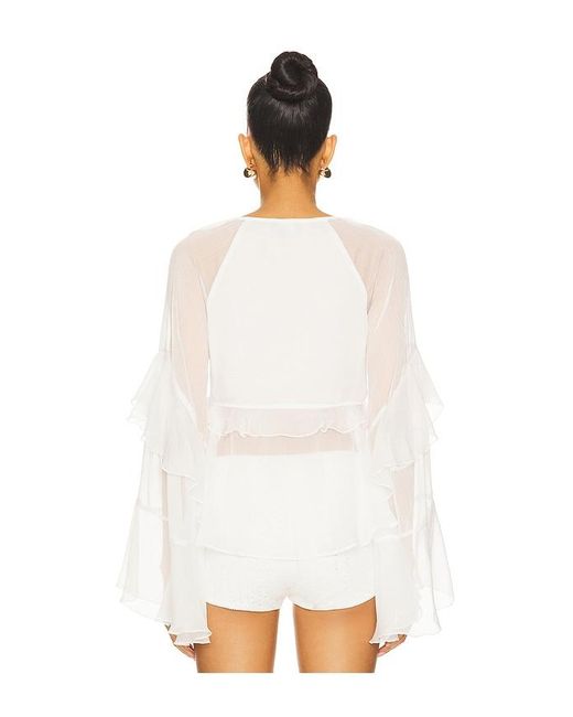Bardot White Rosalo Ruffle Blouse