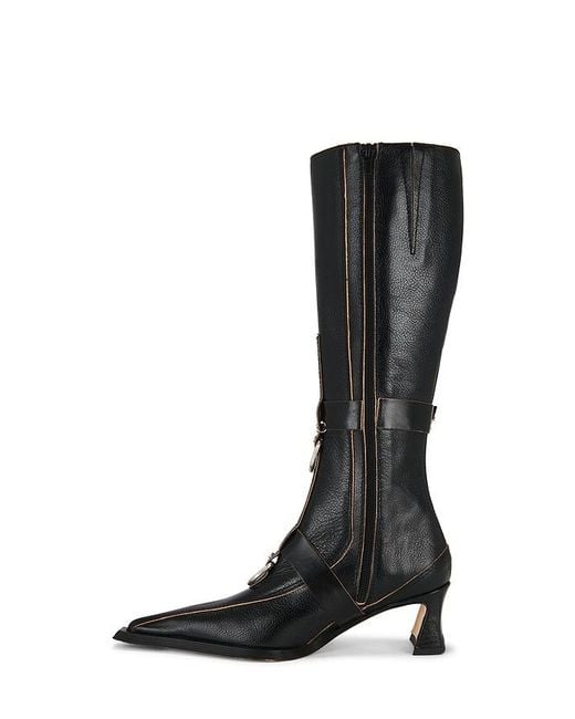 Miista Black Eliya Buckled Tall Boots