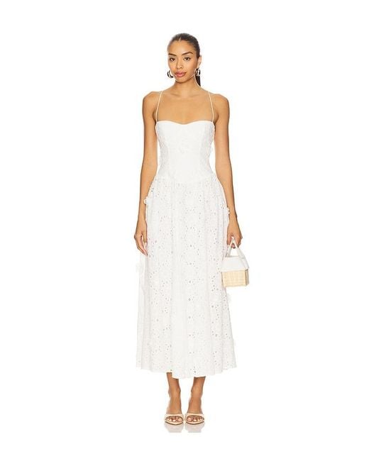Bardot White Estie Broderie Maxi Dress