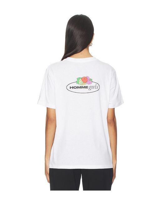 HOMMEGIRLS White X Fruit Of The Loom Pocket Tee