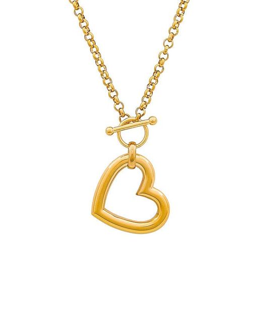 Amber Sceats Metallic Oversized Heart Chain Necklace
