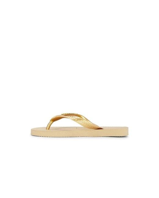 Havaianas Natural Top Logo Metallic Sandal