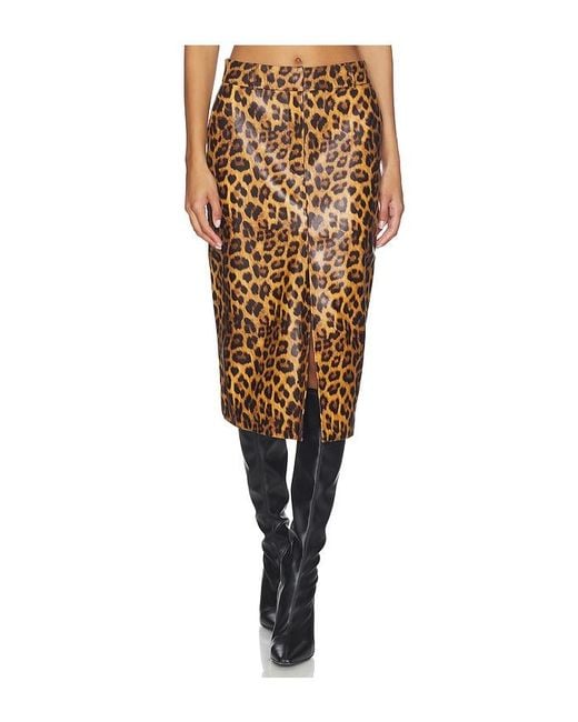 AEXAE Black Leather Maxi Skirt