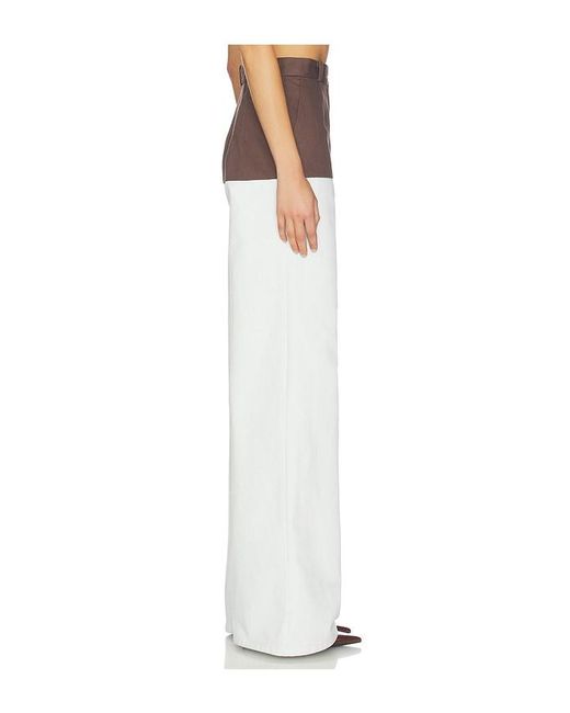 Matthew Bruch White High-Waist Combo Jeans