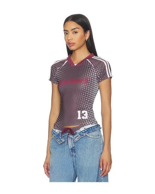 Jaded London Blue Illusion Print Football Baby Tee