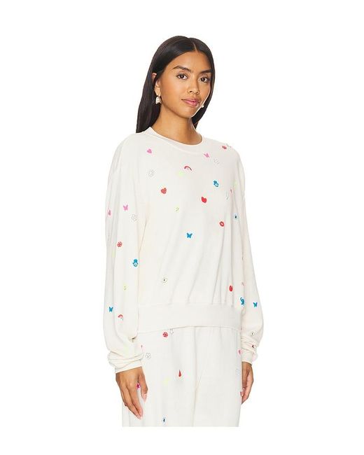 Lauren Moshi Spalding Drop Shoulder Crop Pullover Charm Elements in White Lyst UK