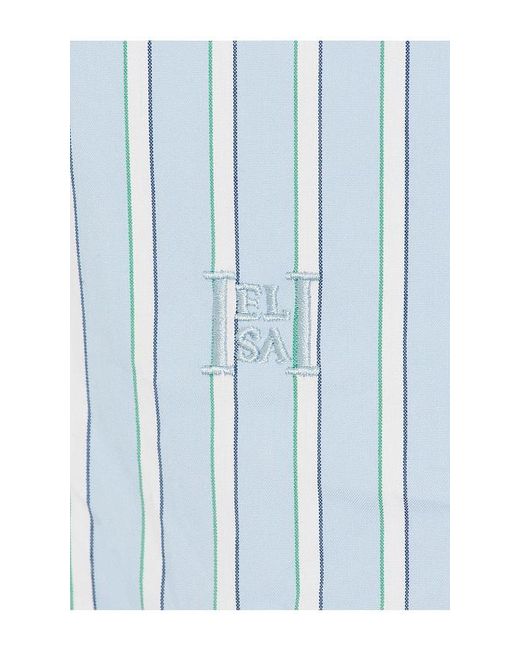 Helsa Blue Stripe Poplin Fitted Shirt