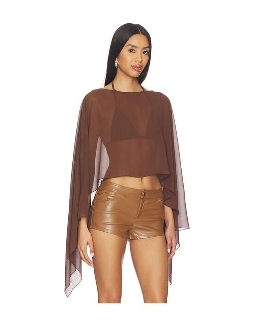 superdown Brown Amaya Cape Top