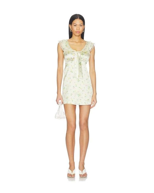 For Love & Lemons White Liam Floral Mini Dress