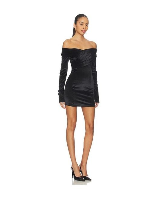 Lovers + Friends Black Natalia Velvet Mini Dress