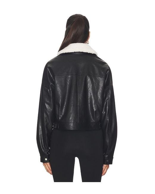 superdown Black Colette Faux Leather Jacket