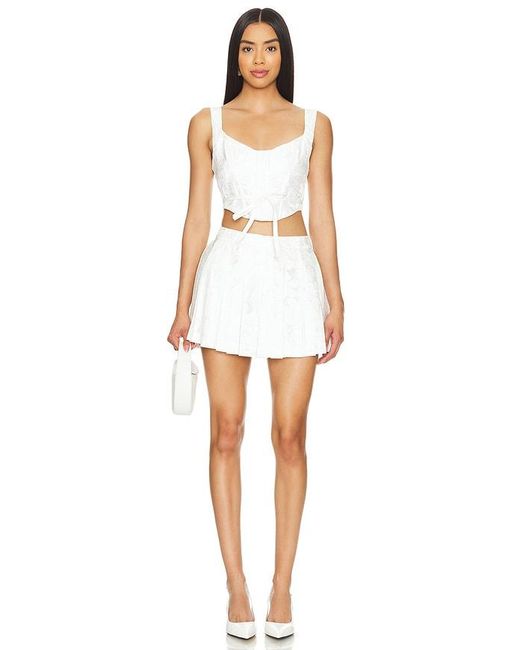 For Love & Lemons White X Revolve Adelaide Skirt