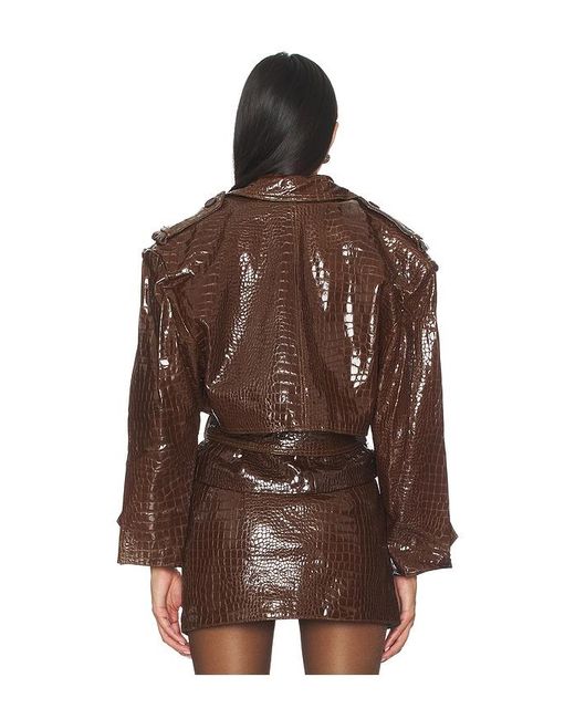 MOTHER OF ALL Brown Brooklyn Trench Leather Coat