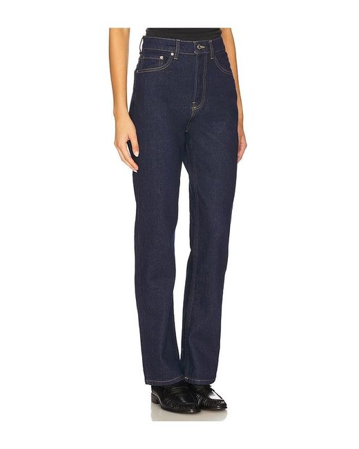 EB DENIM Blue High Rise Straight Jean