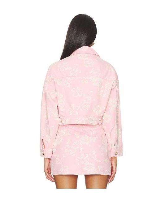 Kulani Kinis Pink Pixie Cropped Denim Jacket