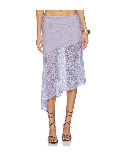 Runaway the Label Purple Ava Flounce Midi Skirt