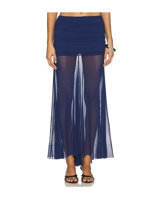 Amanda Uprichard Blue Leo Skirt