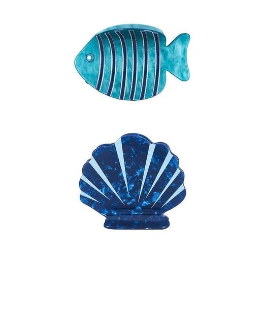Frasier Sterling Blue Amalfi Claw Clip Set