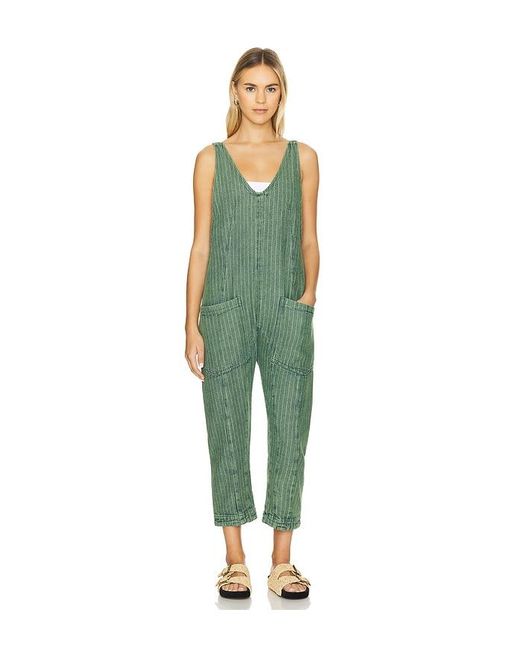 Free People Green Jumpsuit High Roller Escalades