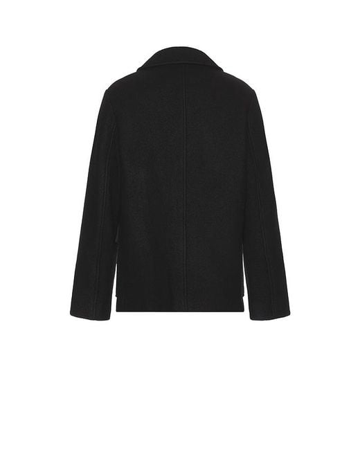 Vince Black Wool Peacoat for men
