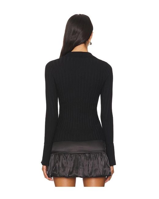 MORE TO COME Black Brandy Button Front Sweater