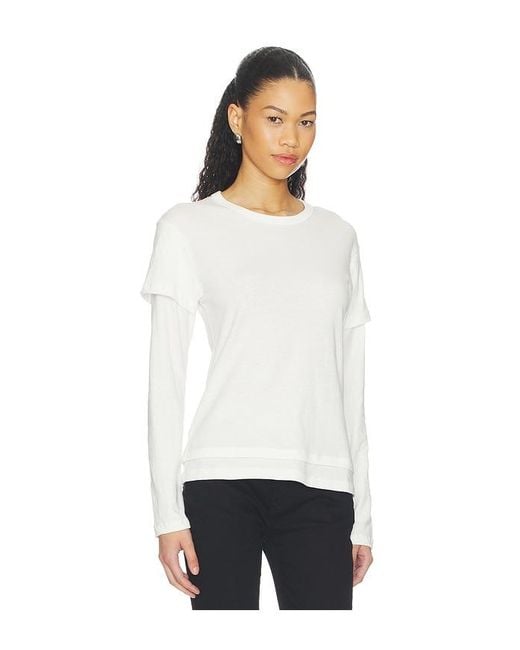 EB DENIM White Rory Layered Long Sleeve