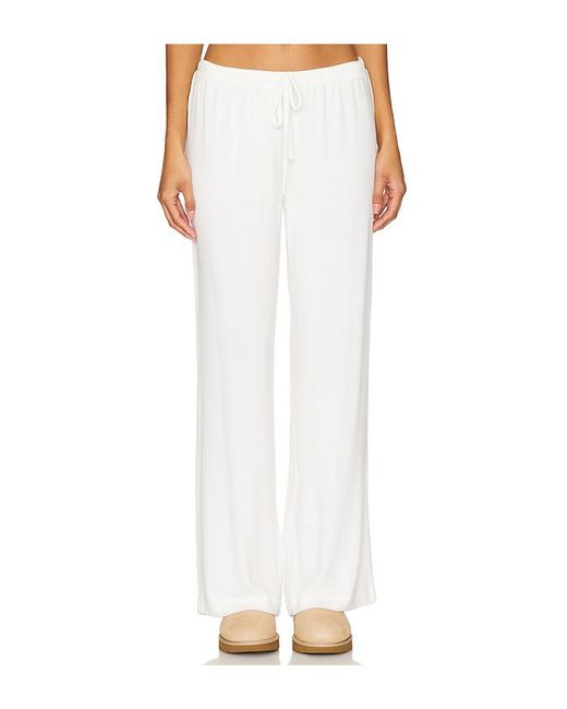 Eberjey White Cozy Time Wide Leg Pant