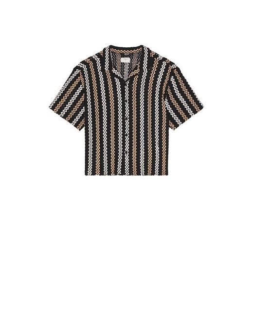 Percival Black Wade Crochet Shirt for men