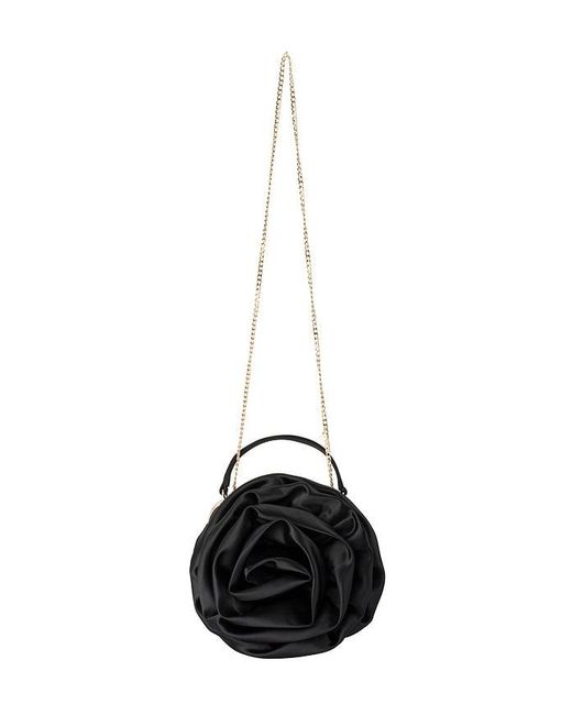 Olga Berg Black Rosita Rosette Frame Bag