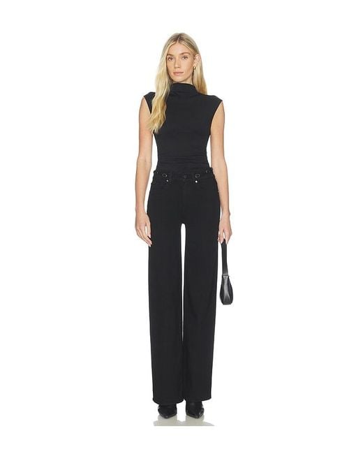 PAIGE Black Sasha Jeans With Waistband Buckles