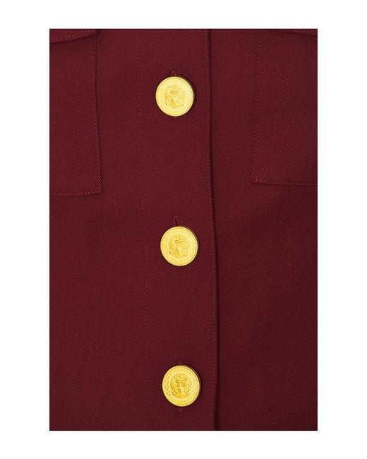 L'Agence Red Kumi Cropped Fitted Jacket