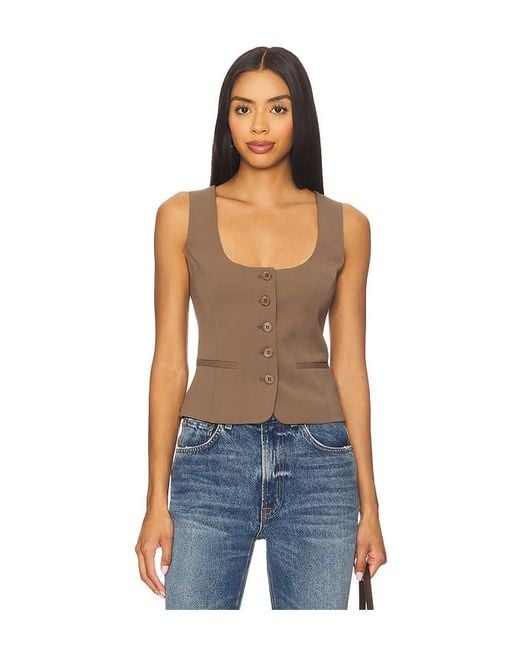 Bardot Azilia Button Through Top Blue